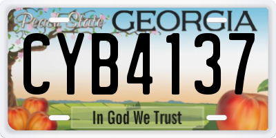GA license plate CYB4137