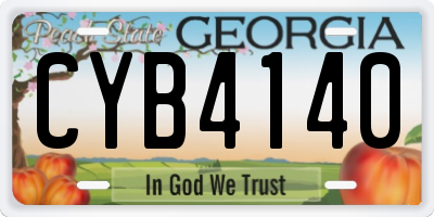 GA license plate CYB4140