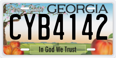 GA license plate CYB4142