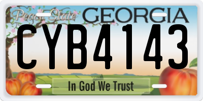 GA license plate CYB4143