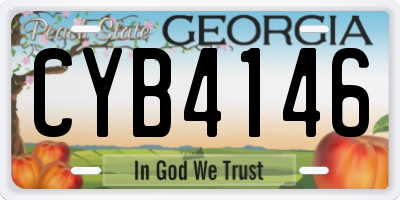 GA license plate CYB4146