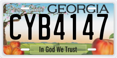 GA license plate CYB4147