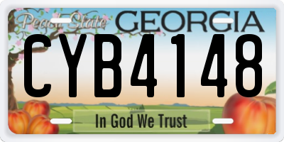 GA license plate CYB4148