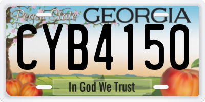 GA license plate CYB4150