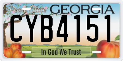 GA license plate CYB4151