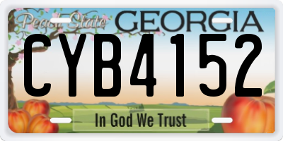 GA license plate CYB4152