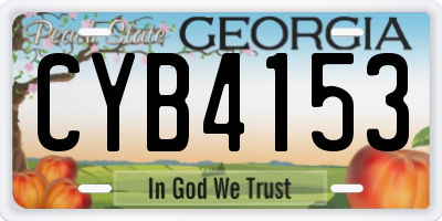 GA license plate CYB4153