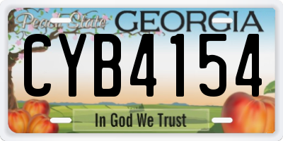 GA license plate CYB4154