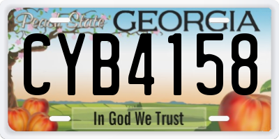 GA license plate CYB4158