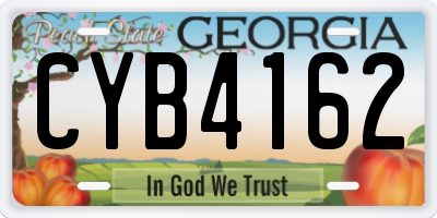 GA license plate CYB4162