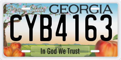 GA license plate CYB4163