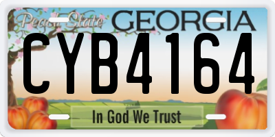 GA license plate CYB4164