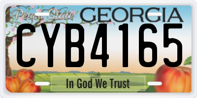 GA license plate CYB4165