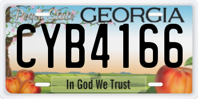 GA license plate CYB4166