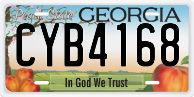 GA license plate CYB4168
