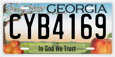 GA license plate CYB4169