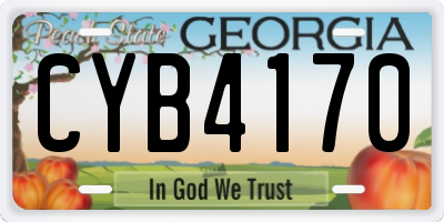 GA license plate CYB4170