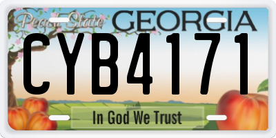 GA license plate CYB4171