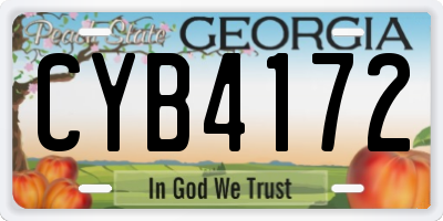 GA license plate CYB4172