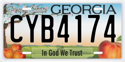 GA license plate CYB4174