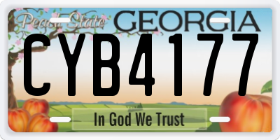 GA license plate CYB4177