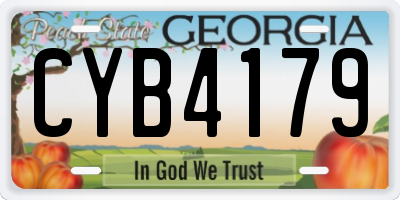 GA license plate CYB4179