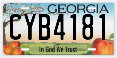 GA license plate CYB4181