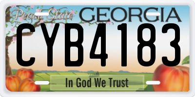 GA license plate CYB4183