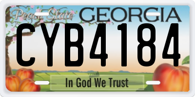 GA license plate CYB4184