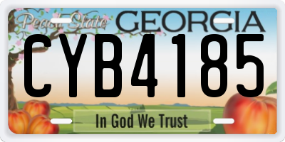 GA license plate CYB4185