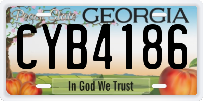 GA license plate CYB4186