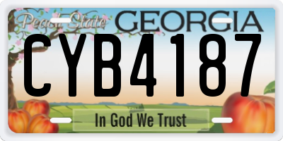 GA license plate CYB4187