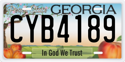 GA license plate CYB4189