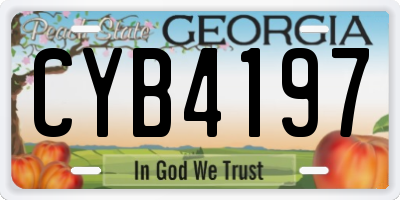 GA license plate CYB4197