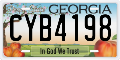 GA license plate CYB4198
