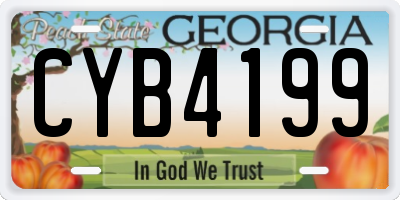 GA license plate CYB4199
