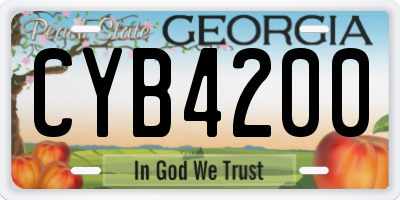GA license plate CYB4200