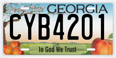 GA license plate CYB4201