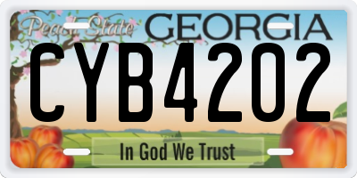GA license plate CYB4202