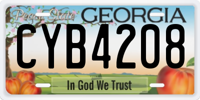 GA license plate CYB4208