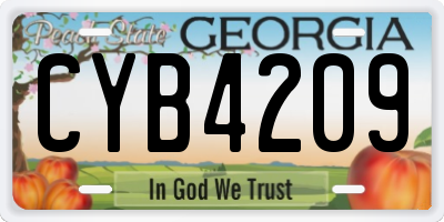 GA license plate CYB4209