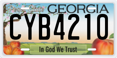 GA license plate CYB4210