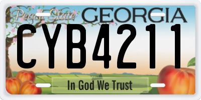 GA license plate CYB4211