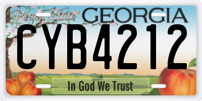 GA license plate CYB4212