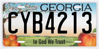 GA license plate CYB4213