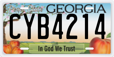 GA license plate CYB4214