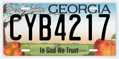 GA license plate CYB4217