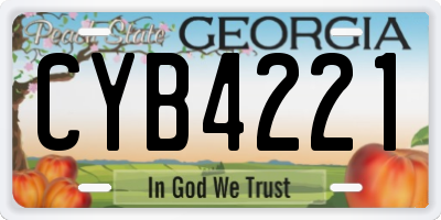 GA license plate CYB4221