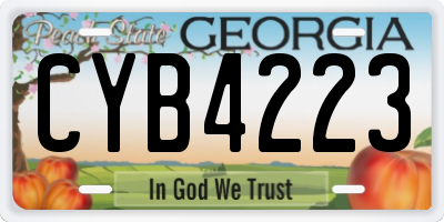 GA license plate CYB4223