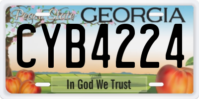 GA license plate CYB4224